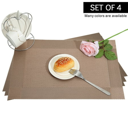 Rectangle Crossweave Woven Placemats for Dining Table PVC Placemats Set of 4 12 ×18 Vinyl Non-Slip Insulation Placemat Washable Table Mats for Kitchen Restaurant Table –Champagne
Rectangle Crossweave Woven Placemats for Dining Table PVC Placemats Set of 4 12 ×18 Vinyl Non-Slip Insulation Placemat Washable Table Mats for Kitchen Restaurant Table –Champagne