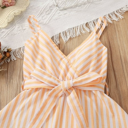 Aayomet Girls Dresses Girls Dress Summer Sleeveless V Neck Stripe Printed With Belt Princess Dress Toddler Clothes Yellow 5-6Years
Aayomet Girls Dresses Girls Dress Summer Sleeveless V Neck Stripe Printed With Belt Princess Dress Toddler Clothes Yellow 5-6Years