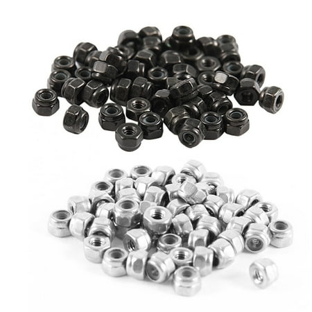 100 Pcs Nuts:50 Pcs M2 Zinc Plated Nylock Nylon Insert Hex Lock Nuts & 50 Pcs Hardware Hex Locknut M2 A2-70