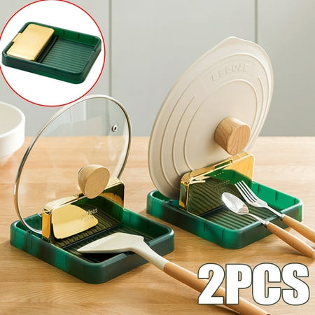 Lid and Spoon Rest Kitchen Pan Lid Holder Pot Lid Standing Holder Kitchen Gadgets Accessories for Cooking