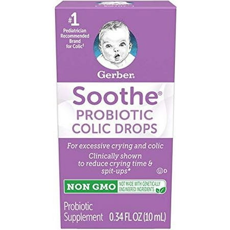 Gerber Soothe Probiotic Colic Drops 0.34 fl. oz. Box