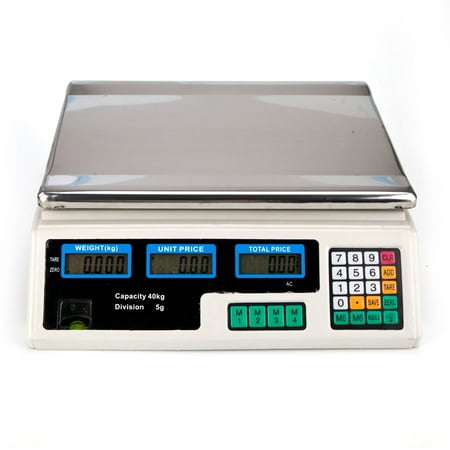 ACS-30 40kg/5g Digital Price Computing Scale for Vegetable Plug Silver & White