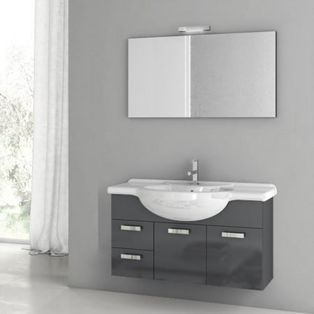 ACF by Nameeks ACF PH03-GA Phinex 39-in. Single Bathroom Vanity Set - Glossy Anthracite