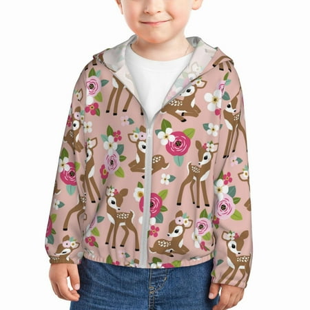 Sun Hoodie for Kids Cartoon cute deer flower pink Long Sleeve Swim Fishing Shirts Sun Protection Zip Up Jacket Clothing Athletic Hoodie
Sun Hoodie for Kids Cartoon cute deer flower pink Long Sleeve Swim Fishing Shirts Sun Protection Zip Up Jacket Clothing Athletic Hoodie