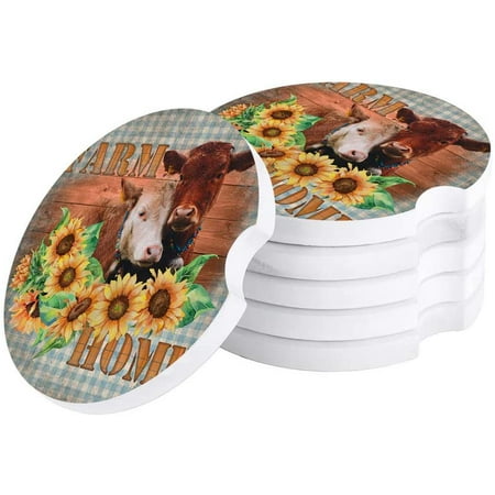 KXMDXA Farm Cow and Sunflower Vintage Set of 4 Car Coaster for Drinks Absorbent Ceramic Stone Coasters Cup Mat with Cork Base for Home Kitchen Room Coffee Table Bar Decor
KXMDXA Farm Cow and Sunflower Vintage Set of 4 Car Coaster for Drinks Absorbent Ceramic Stone Coasters Cup Mat with Cork Base for Home Kitchen Room Coffee Table Bar Decor