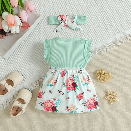 Aayomet Flower Girl Dresses Toddler Girls Sleeveless Floral Prints Princess Dress Dance Party Dresses Clothes Headbands Green 6-12 Months
Aayomet Flower Girl Dresses Toddler Girls Sleeveless Floral Prints Princess Dress Dance Party Dresses Clothes Headbands Green 6-12 Months