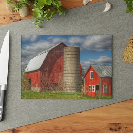 The Barn Boutique Tempered-Glass Cutting Board| McDowell Road Reds II©