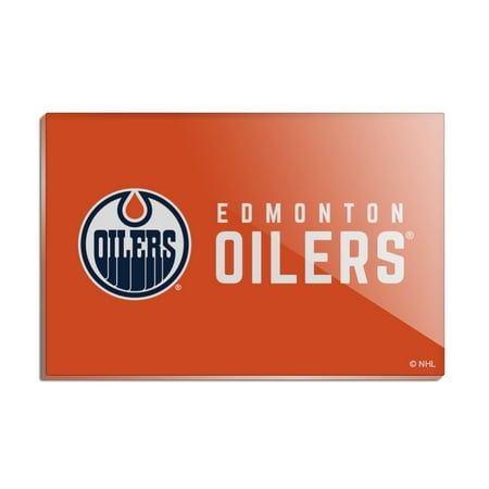 NHL Edmonton Oilers Logo Rectangle Acrylic Fridge Refrigerator Magnet