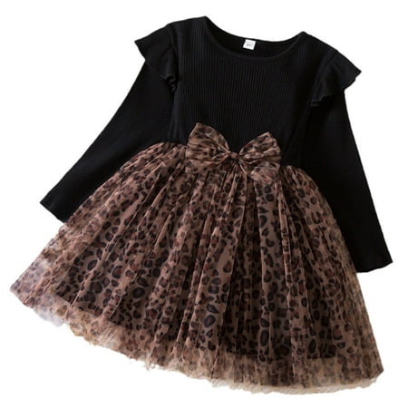 Toddler Children Girls Long Sleeve Leopard Print Prints Ruffles Bowknot Mesh Dresses Clothes 
Toddler Children Girls Long Sleeve Leopard Print Prints Ruffles Bowknot Mesh Dresses Clothes
