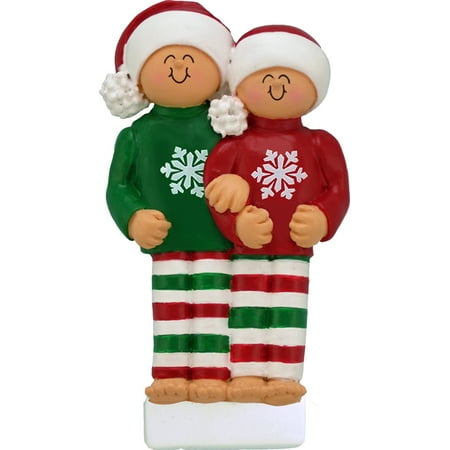 Pajamas 2 People Personalized Christmas Ornament DO-IT-YOURSELF