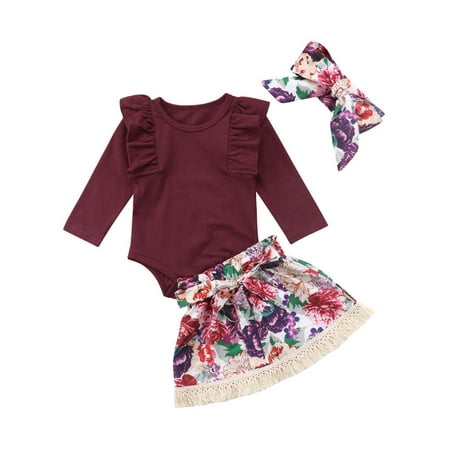 Gwiyeopda Baby Girls 3Pcs Set Romper and Sweet Flower Tassel Skirt with Bow Headband Outfits
Gwiyeopda Baby Girls 3Pcs Set Romper and Sweet Flower Tassel Skirt with Bow Headband Outfits
