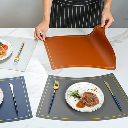 Tuelaly Table Placemat Waterproof Double Layer Heat-Insulated Wear-resistant Thick Non-Slip Oilproof Restaurant Dining Room Faux Leather Cup Coaster Household Supplies
Tuelaly Table Placemat Waterproof Double Layer Heat-Insulated Wear-resistant Thick Non-Slip Oilproof Restaurant Dining Room Faux Leather Cup Coaster Household Supplies