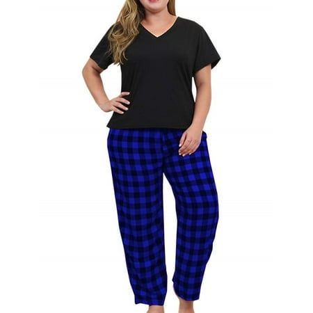 Langwyqu Plus Size Women Plaid Pajamas Set Long Sleeve V-Neck Casual 2 Piece Sleepwear Sets Xl-5Xl
Langwyqu Plus Size Women Plaid Pajamas Set Long Sleeve V-Neck Casual 2 Piece Sleepwear Sets Xl-5Xl