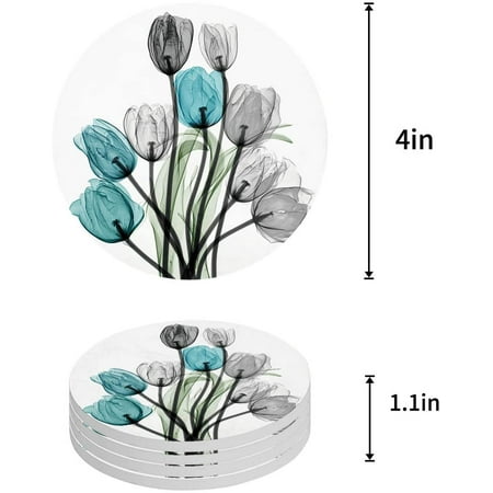 ZHANZZK Turquoise Tulip Set of 6 Round Coaster for Drinks Absorbent Ceramic Stone Coasters Cup Mat with Cork Base for Home Kitchen Room Coffee Table Bar Decor
ZHANZZK Turquoise Tulip Set of 6 Round Coaster for Drinks Absorbent Ceramic Stone Coasters Cup Mat with Cork Base for Home Kitchen Room Coffee Table Bar Decor