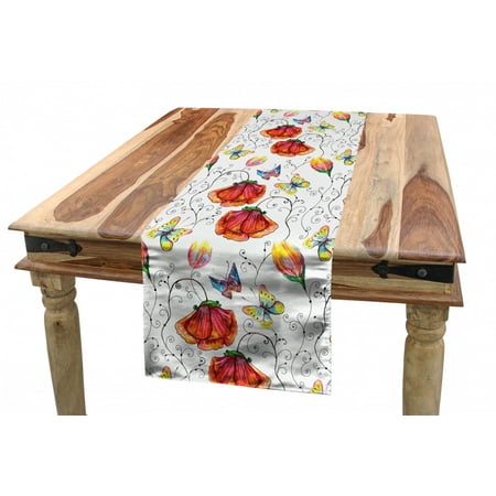 Watercolor Table Runner Doodle Drawing Style Natural Scene with Butterflies and Flowers Swirl Stripes Dining Room Kitchen Rectangular Runner 3 Sizes by Ambesonne
Watercolor Table Runner Doodle Drawing Style Natural Scene with Butterflies and Flowers Swirl Stripes Dining Room Kitchen Rectangular Runner 3 Sizes by Ambesonne