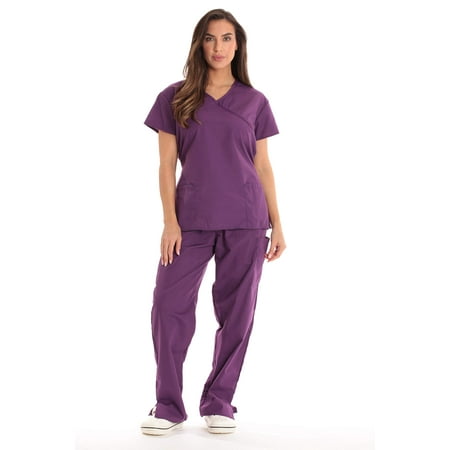 Just Love Women s Scrub Sets Medical Scrubs (Mock Wrap) - Comfortable and Professional Uniform in (Eggplant with Eggplant Trim Large)
Just Love Women s Scrub Sets Medical Scrubs (Mock Wrap) - Comfortable and Professional Uniform in (Eggplant with Eggplant Trim Large)