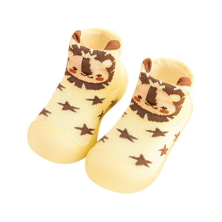 

eczipvz Baby Shoes Boys Kids Girls Knit Rubber Solid Baby Stocking Shoes Slipper Sole Toddler Warm Soft Baby Shoes 5t Shoes Girl (C 20-21)