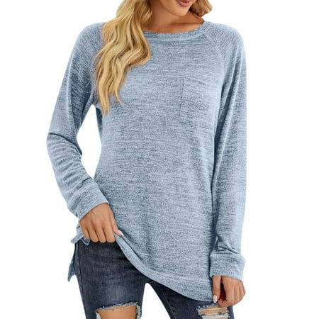HSMQHJWE Tunics Women Light Blouses Woman Round Neck Pullover Slit Long Sleeve Pocket Top Loose Casual T Shirt Pajama Tops Plus Size
HSMQHJWE Tunics Women Light Blouses Woman Round Neck Pullover Slit Long Sleeve Pocket Top Loose Casual T Shirt Pajama Tops Plus Size