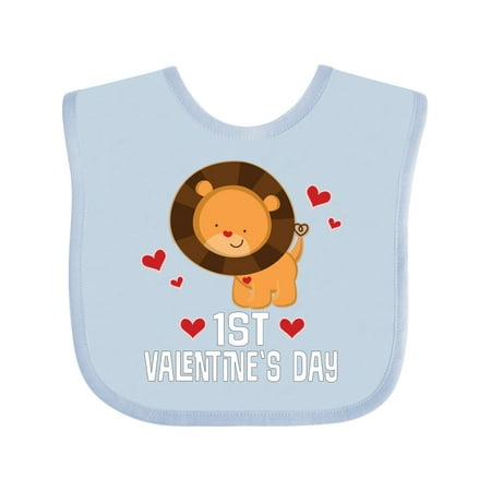 Inktastic First Valentines Day Outfit Baby Boy Lion Gift Baby Boy Bib