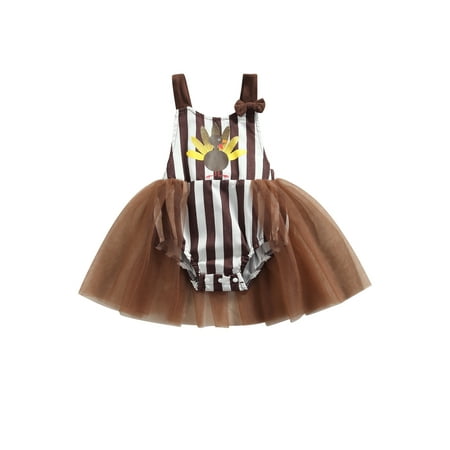 TheFound Newborn Baby Girls My First Thanksgiving Clothes Striped Turkey Print Sleeveless Tulle Dress Princess Dress
TheFound Newborn Baby Girls My First Thanksgiving Clothes Striped Turkey Print Sleeveless Tulle Dress Princess Dress