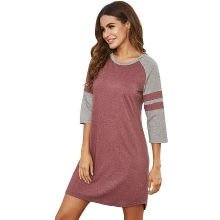 WBQ Women s Sleepshirt Soft Nightdress 3/4 Sleeve Night Shirt Round Neck Sleep Dress Loose Comfy Pajama S-XXL
WBQ Women s Sleepshirt Soft Nightdress 3/4 Sleeve Night Shirt Round Neck Sleep Dress Loose Comfy Pajama S-XXL