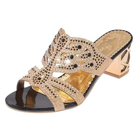 STEADY Women Rhinestone Slippers For Women Fashion Open Toe Shoes Bohemia Heels Black / 35
STEADY Women Rhinestone Slippers For Women Fashion Open Toe Shoes Bohemia Heels Black / 35