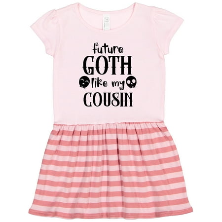 Inktastic Future Goth Like My Cousin with Skulls Gift Toddler Girl Dress
