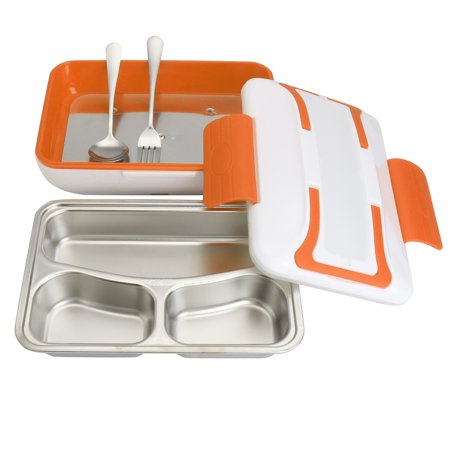 Car Use Electric Heating Lunch Box - Portable Bento Meal Heater Car Plug Food Warmer Stainless Steel Heating Food Container Leak-Resistant Reusable Electronic Food Boxes