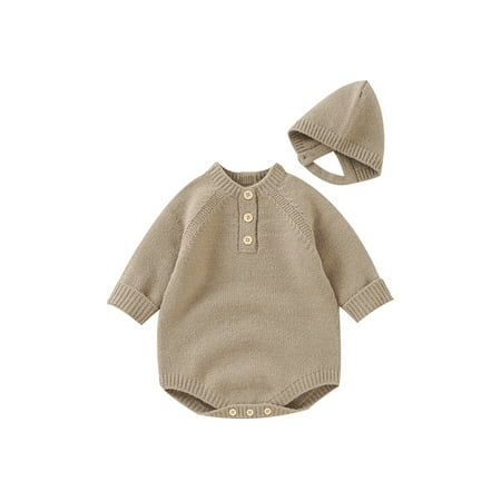 ZHUASHUM Baby Girls Autumn Print Solid Button Pullover Long Sleeve Knit Sweater Romper Bodysuit Hat Clothes
ZHUASHUM Baby Girls Autumn Print Solid Button Pullover Long Sleeve Knit Sweater Romper Bodysuit Hat Clothes