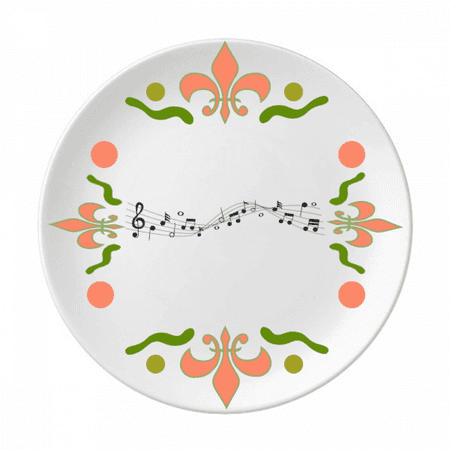 Blue Music Movg 5-le Staff Flower Ceramics Plate Tableware Dinner Dish
