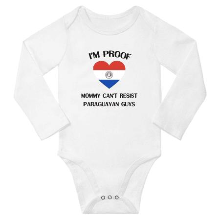 I m Proof Mommy Can t Resist Paraguayan Guys Baby Long Sleeve Romper Bodysuit (White 12 Months)
I m Proof Mommy Can t Resist Paraguayan Guys Baby Long Sleeve Romper Bodysuit (White 12 Months)