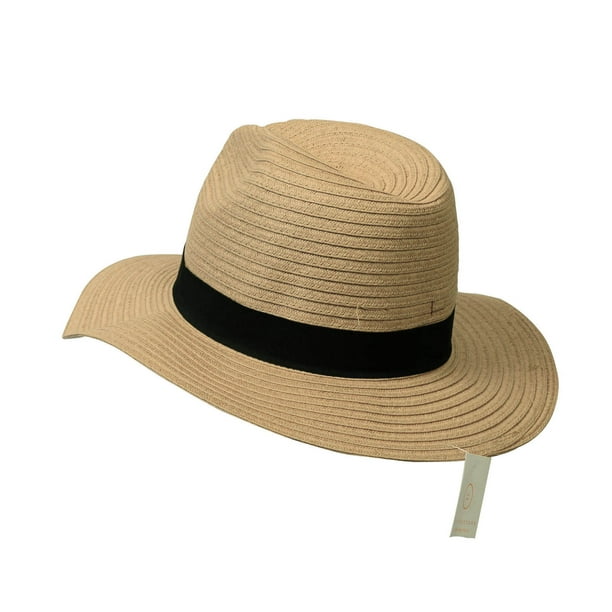 San Diego Hat Women's Paper Braid Summer Sun Short Floppy Brim Straw Fedora Hat