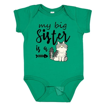 Inktastic My Big Sister is a Cat Gift Baby Boy or Baby Girl Bodysuit