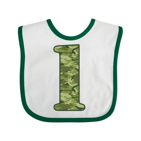 Inktastic Green Camo 1st Birthday Gift Baby Boy Bib