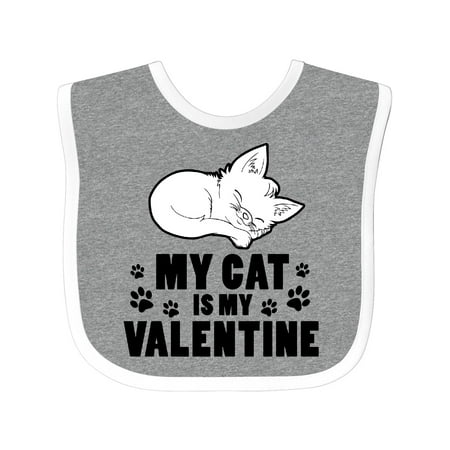 Inktastic My Cat is My Valentine Gift Baby Boy or Baby Girl Bib