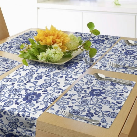 Watercolor Table Runner & Placemats Vibrant Blue Flowers Pattern Feminine Floral Spring Ornaments Set for Dining Table Decor Placemat 4 pcs + Runner 12 x72 Violet Blue White by Ambesonne
Watercolor Table Runner & Placemats Vibrant Blue Flowers Pattern Feminine Floral Spring Ornaments Set for Dining Table Decor Placemat 4 pcs + Runner 12 x72 Violet Blue White by Ambesonne
