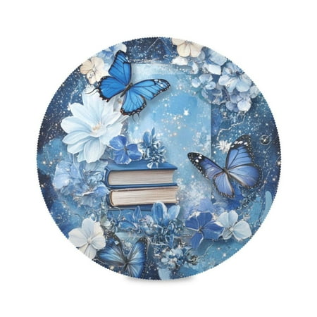 15.4inch Round Placemats DIY Printing Design Suitable for Kitchen Table Party Decoration Butterflies and Books
15.4inch Round Placemats DIY Printing Design Suitable for Kitchen Table Party Decoration Butterflies and Books
