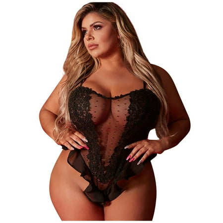 wendunide underwear women Satin Silk Pajamas Bow Nightdress Lingerie Women Underwear Sleepwear Satin Black L