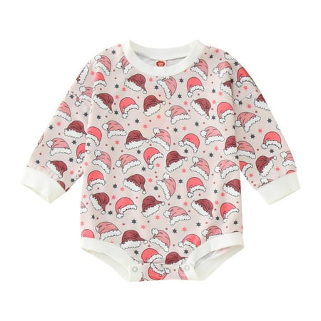 Baby Girl Boy Clothes Boys Girls Long Sleeve Cartoon Christmas Hat Printed Romper Tops Bodysuit For s Xmas Outfits
Baby Girl Boy Clothes Boys Girls Long Sleeve Cartoon Christmas Hat Printed Romper Tops Bodysuit For s Xmas Outfits