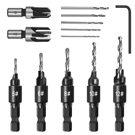 Countersink Drill Bit Set Woodworking Chamfer Adjustable Countersink Tools on Counter Sink Holes with 1/4inch Hex
Countersink Drill Bit Set Woodworking Chamfer Adjustable Countersink Tools on Counter Sink Holes with 1/4inch Hex