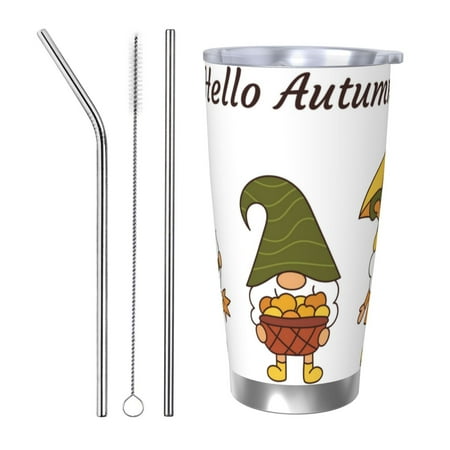 Bingfone Hello Autumn for 20 Oz Stainless Steel Travel Mug Double Wall Water Coffee Cup for Home Office Outdoor Works Great for Ice Drinks and Hot Beverage-Straw Three-piece Set 
Bingfone Hello Autumn for 20 Oz Stainless Steel Travel Mug Double Wall Water Coffee Cup for Home Office Outdoor Works Great for Ice Drinks and Hot Beverage-Straw Three-piece Set