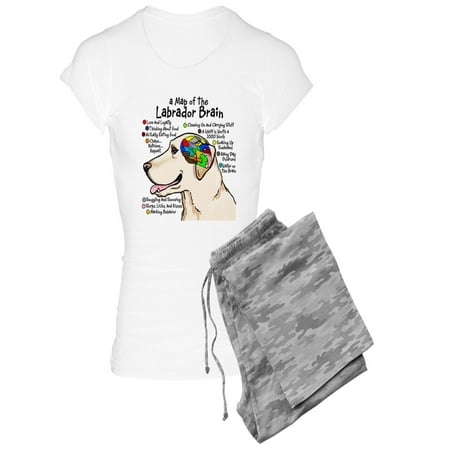 CafePress - Yellow Labrador Brain Atlas - Women s Light Pajamas