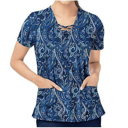 yoeyez Scrub Tops Women Stretchy Print Nurse Uniforms For Women Breathable Patterned Short Sleeve V-Neck Plus Size Shirts Tee Tops With Pockets Uniformes De Enfermeras De Mujer
yoeyez Scrub Tops Women Stretchy Print Nurse Uniforms For Women Breathable Patterned Short Sleeve V-Neck Plus Size Shirts Tee Tops With Pockets Uniformes De Enfermeras De Mujer