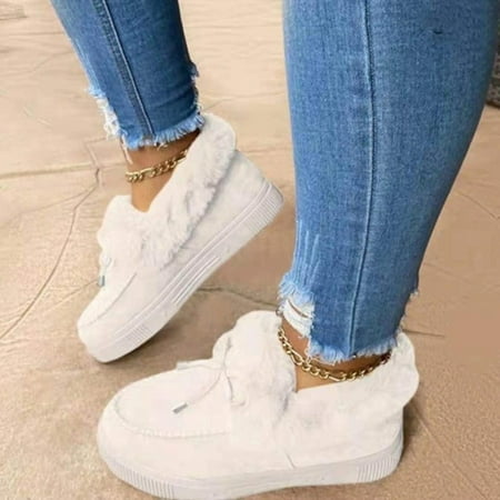 Winter Fluffy Cuff Casual Shoes Slip-On Thickened Multiple Colors Shoes Daily Essentials Walking Shoes 36 White
Winter Fluffy Cuff Casual Shoes Slip-On Thickened Multiple Colors Shoes Daily Essentials Walking Shoes 36 White