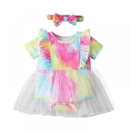 Lovebay Baby Girl Romper Dress Ruffle Sleeve Skirts Bodysuit Summer Outfit with Headband 0-18 Months
Lovebay Baby Girl Romper Dress Ruffle Sleeve Skirts Bodysuit Summer Outfit with Headband 0-18 Months
