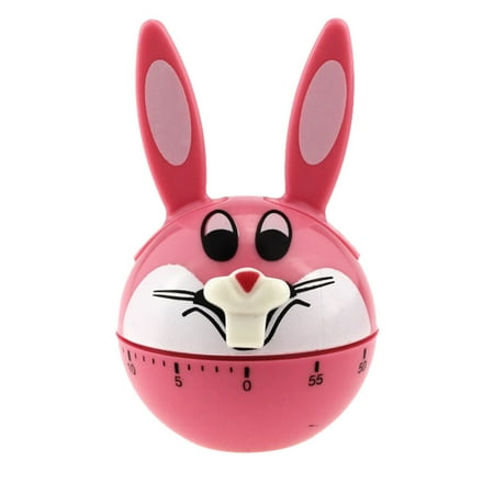 1Pc Household Mechanical Timer Creative Rabbit Shaped Timer Timing Tool (Pink)