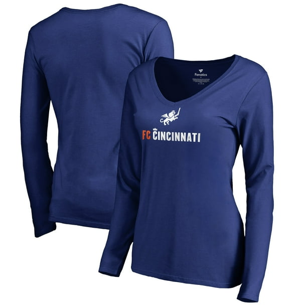 FC Cincinnati Fanatics Branded Women's Victory Arch Long Sleeve V-Neck T-Shirt - Royal