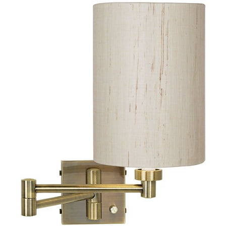 Barnes and Ivy Modern Swing Arm Wall Lamp Dark Antique Brass Plug-In Light Fixture Ivory Linen Cylinder Shade for Bedroom Bedside
Barnes and Ivy Modern Swing Arm Wall Lamp Dark Antique Brass Plug-In Light Fixture Ivory Linen Cylinder Shade for Bedroom Bedside