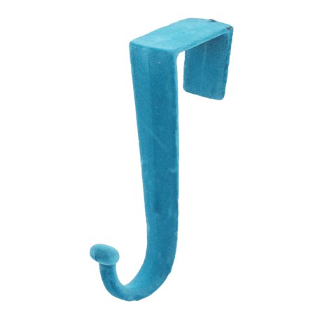 Household Bedroom Door Metal Towel Clothes Coat Hanging Hanger Hook Teal Blue