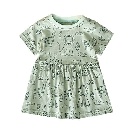 Toddler Girl Dress Cartoon Green Dress Summer Children s Dress Baby Clothes Short Sleeve Dress Elephant Tiger Cartoon Design Party Dresses
Toddler Girl Dress Cartoon Green Dress Summer Children s Dress Baby Clothes Short Sleeve Dress Elephant Tiger Cartoon Design Party Dresses